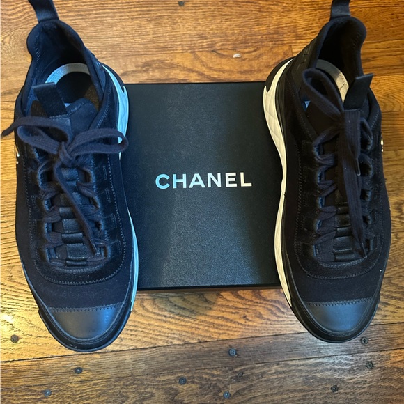 CHANEL Women’s Black and White Sneakers